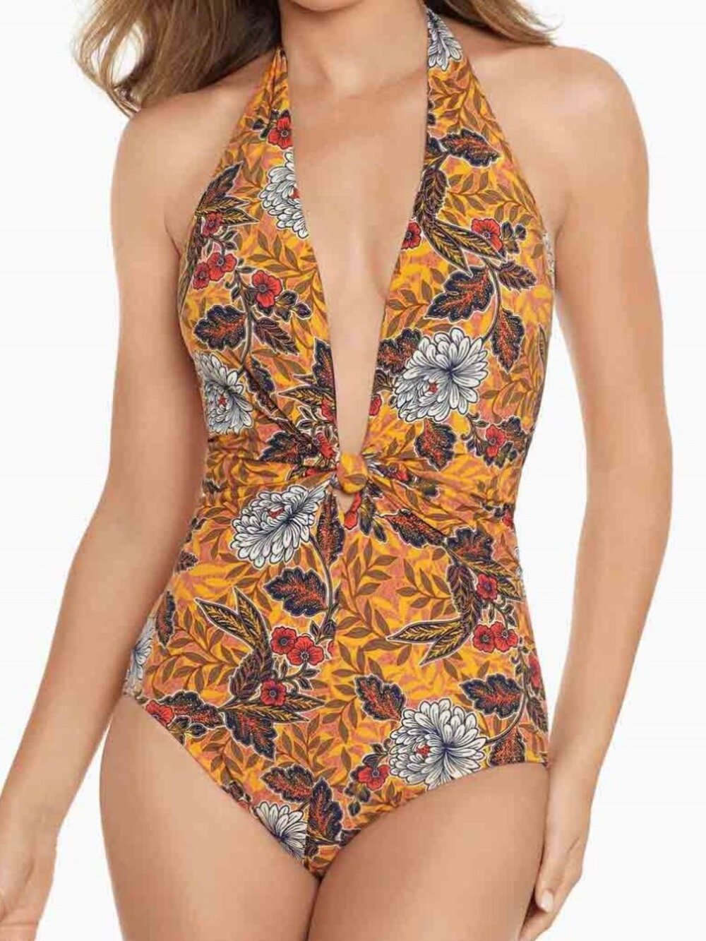 Amoressa One Piece Women's Swim Bathing Suit Size 8 Floral